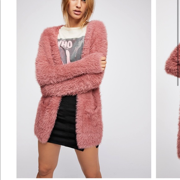 Free People Sweaters - NWT Free People Faux Fur Cardi